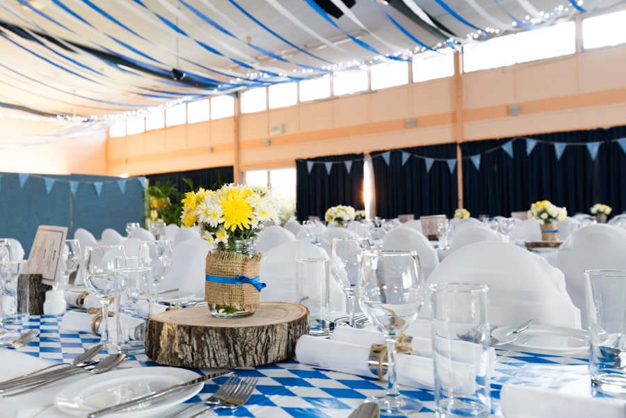Event space decorated for a private celebration