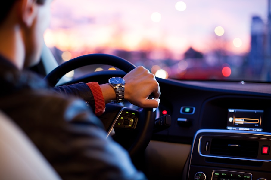 Chauffeur vehicle parked for an airport transfer pickup